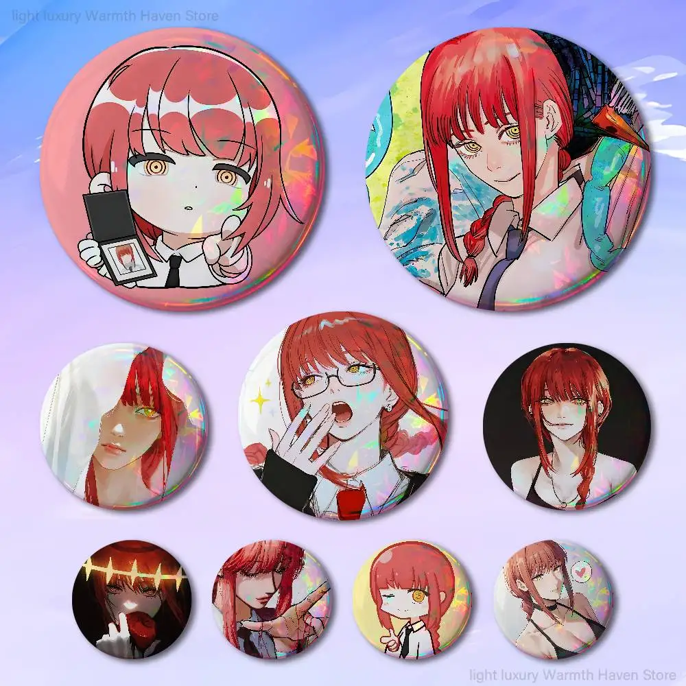 Cute M-Makima Pins 58mm Cute Cartoon Badge Handmade Brooches for Backpack Accessories