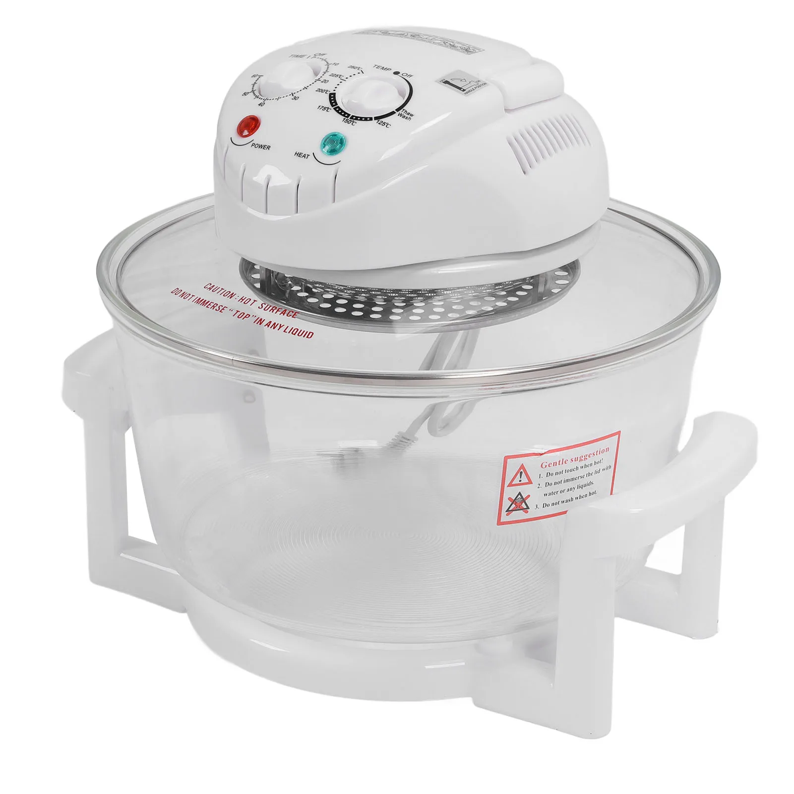 Freidora eléctrica Digital para alimentos, freidora eficiente sin aceite, vidrio multifuncional, Visible de 360 grados, saludable para carne para freír