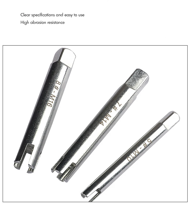 10PCS Schraube Tap Extractor Set M4-M22 Beschädigt Schraube Tippen Entferner Legierung Stahl Gebrochen Kopf Wasserhähne Schlüssel Extractor Drill Bit – Detail 6