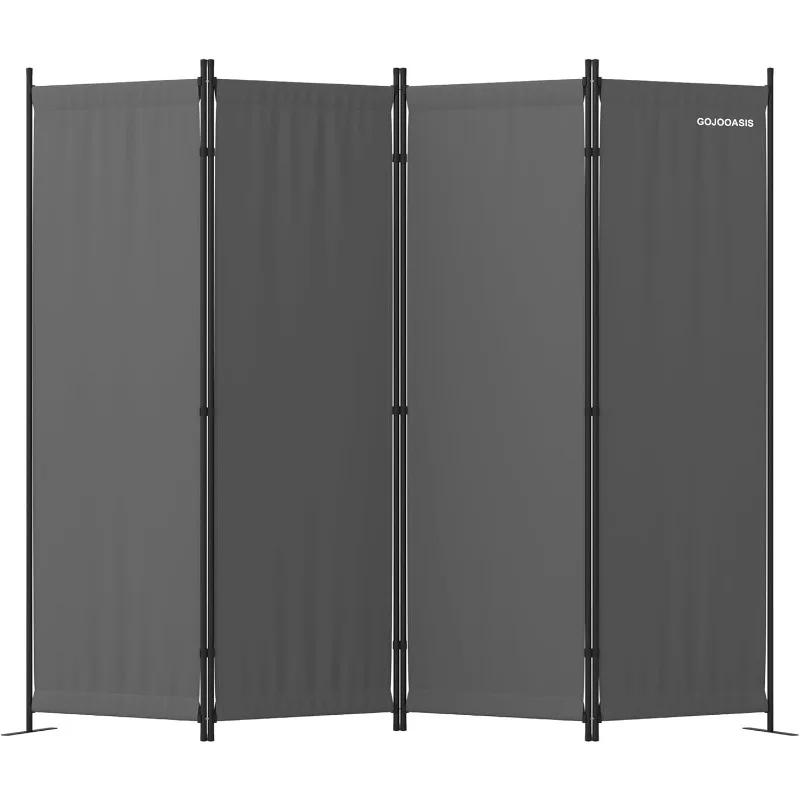 

4 Panel Room Divider Folding Privacy Screen Home Office Dorm Decor (Grey)
