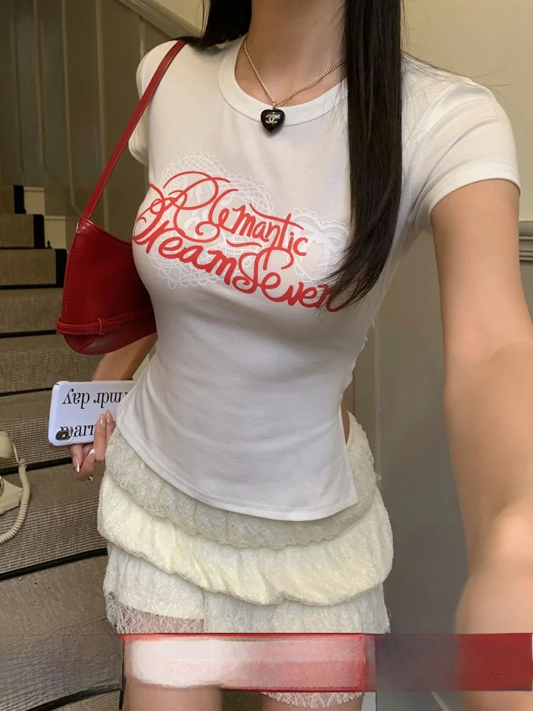 

IMMR Dr Girl American Sle Spicy ort Sve Bal T-irt Women Summer Design Knot Hot Girl Top Polyester ...