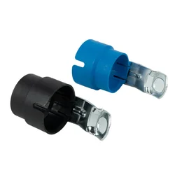 Suporte do plugue do reboque do metal do ABS, peças do conector do reboque, montagem na barra de tração, acessório do estacionamento do carro, preto e azul, 1Pc