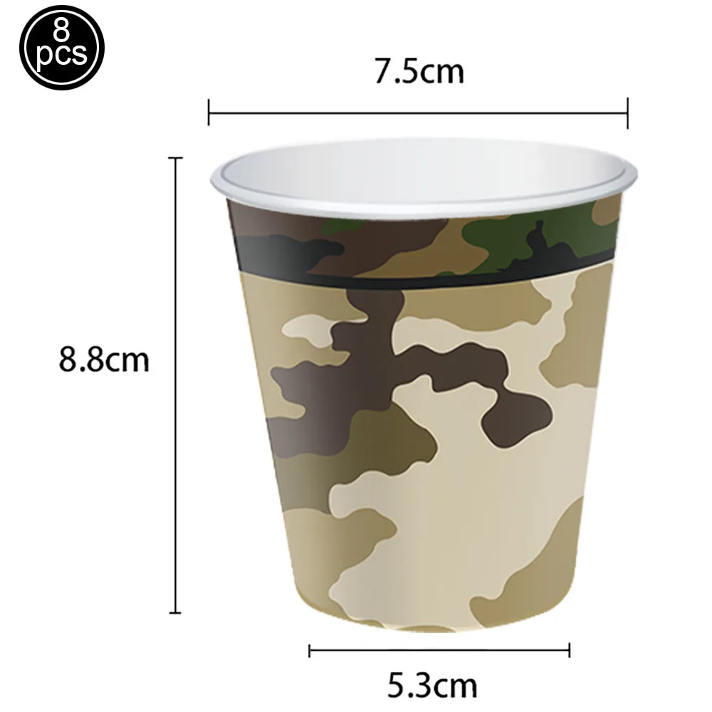 Fournitures de fête d'anniversaire camouflage nappe de fête sur le thème du camouflage assiette serviette tasse vaisselle bannière pour anniversaire militaire de l'armée