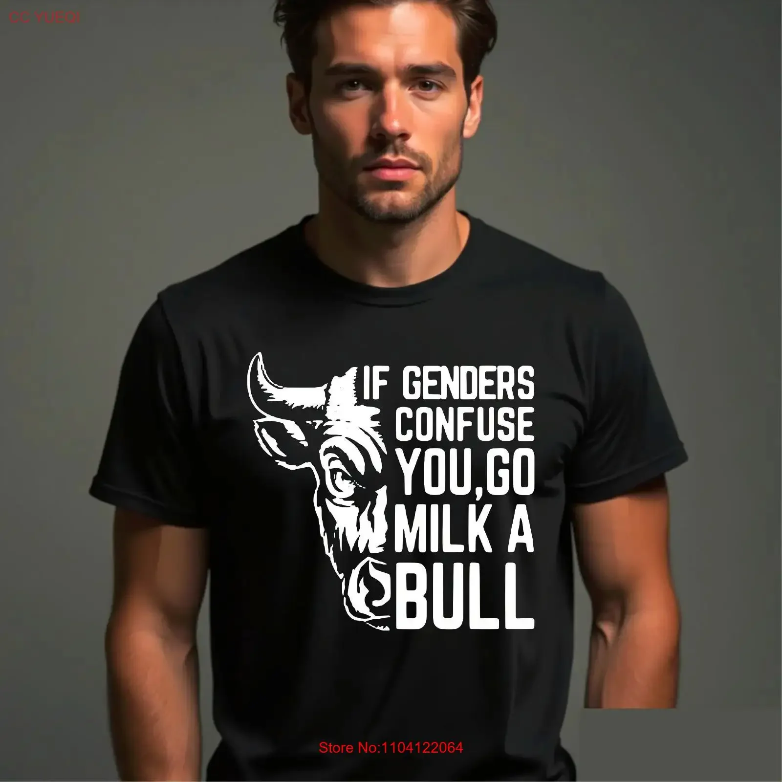 If Genders Confuse You Go Milk A Bull Angry Skull T Shirt vintage Washed Top For Everyday Wear Soft streetwear Versatile Unisex