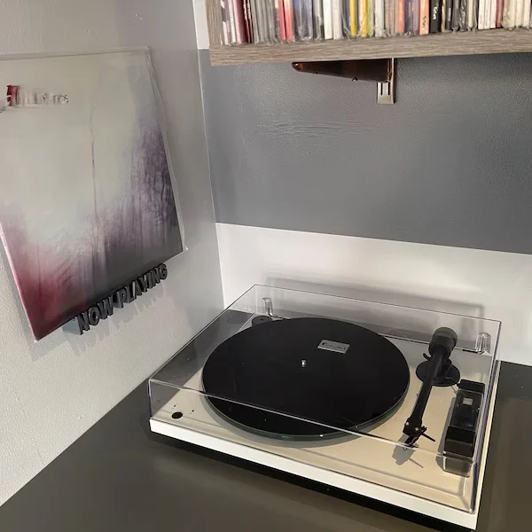 Wall Mounted Now Playing Black Vinyl Record Display Stand LP Album Holder & Shelf for Home, Office & Record Store Decor