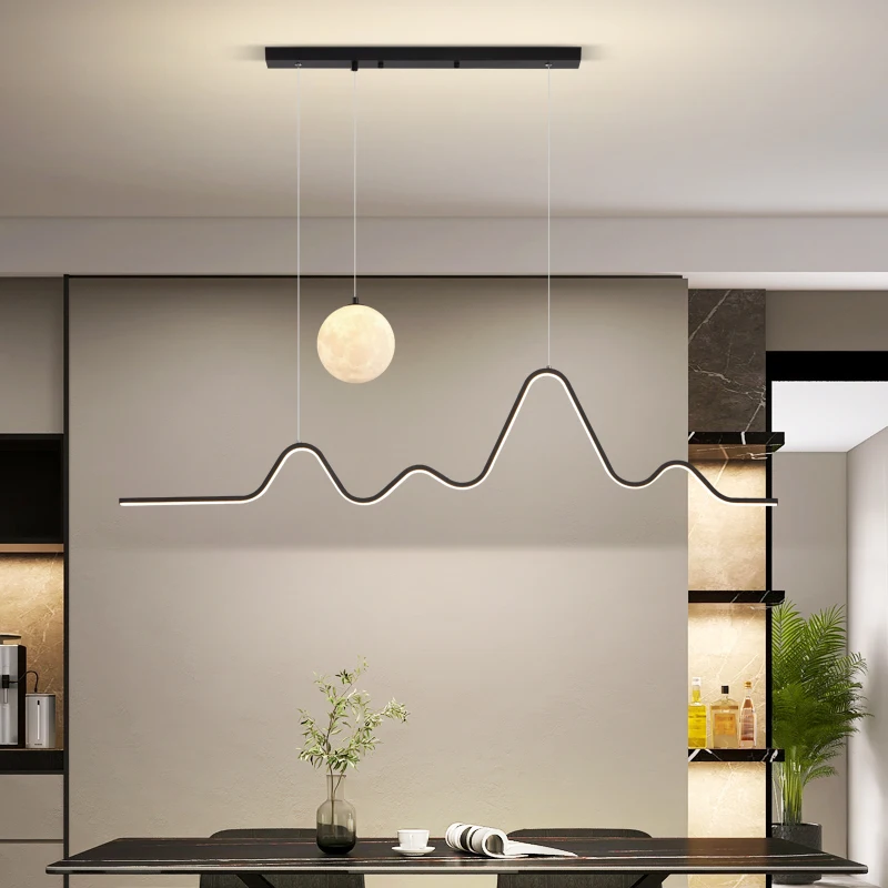 Imagem -04 - Modern Long Led Pendant Lights Lâmpada Pendurada Criativa Sala de Jantar Cozinha Sala de Estar Home Decoração Iluminação