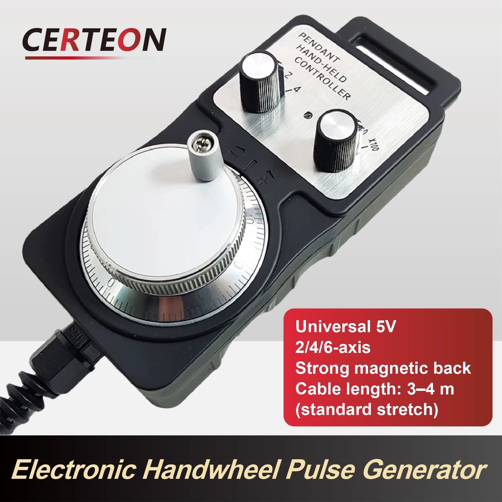 Lathe Mill Handheld 6 Axis 4 Axis 5V Emergency Stop CNC Jog Wheel Controller Model MPG-EH01