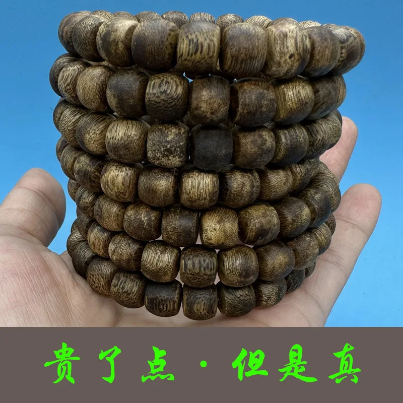 Natural Green Bracelet Bulge Beads Barrel Beads Men and Women Live Single Circle Pure Beaded Bracelet