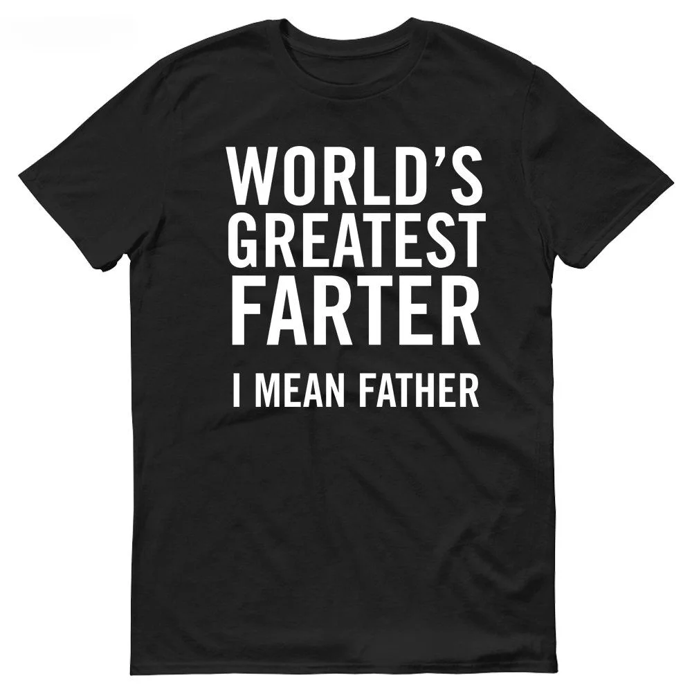 Men Tee Shirt Tops Short Sleeve Cotton Fitness T-Shirts Worlds Best Farter I Mean Father Mens Best Dad T-Shirt Father's Day new