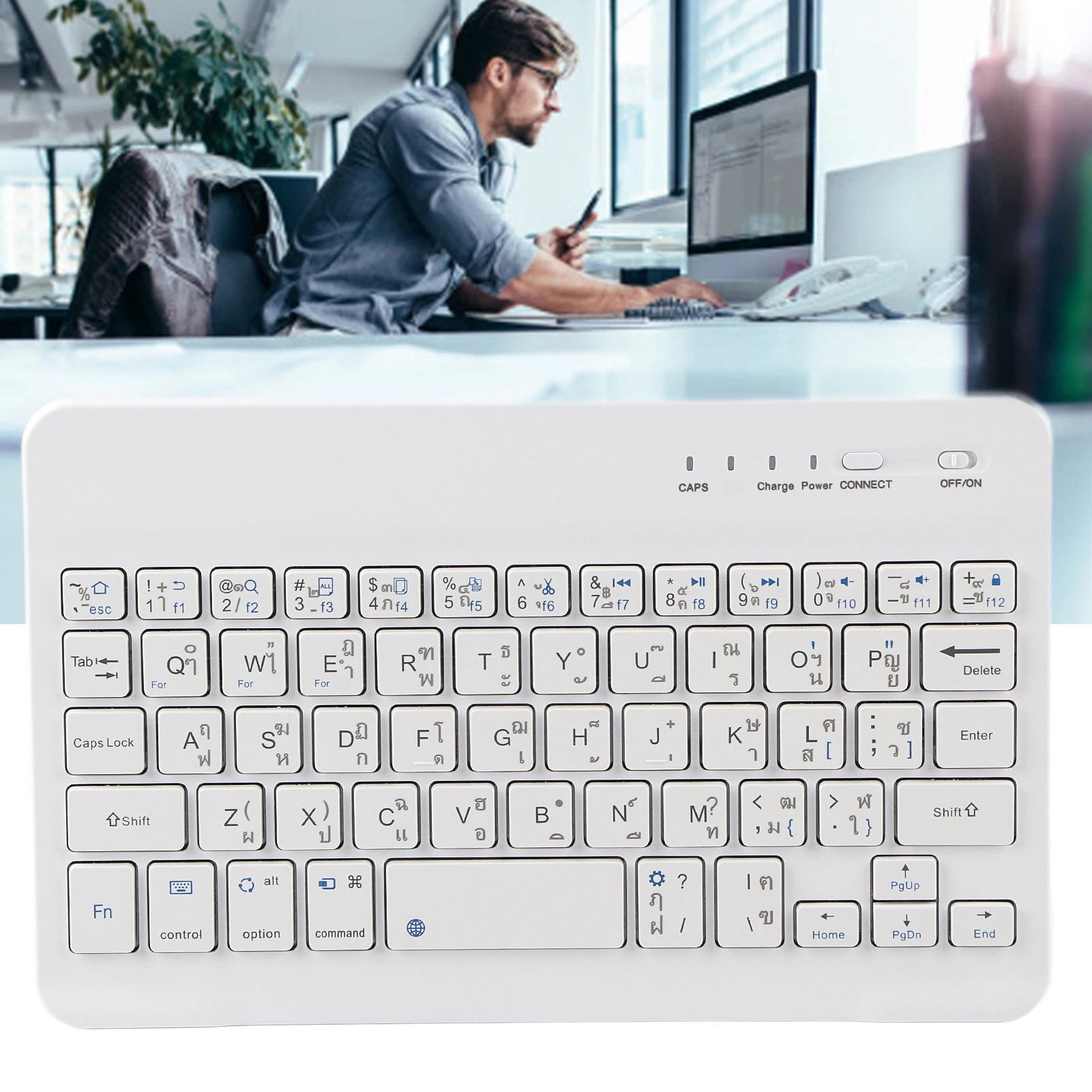 Thai Language 7-8in Scissors Feet Wireless  Keyboard 40-hour Work  Keyboard Wireless  Keyboard