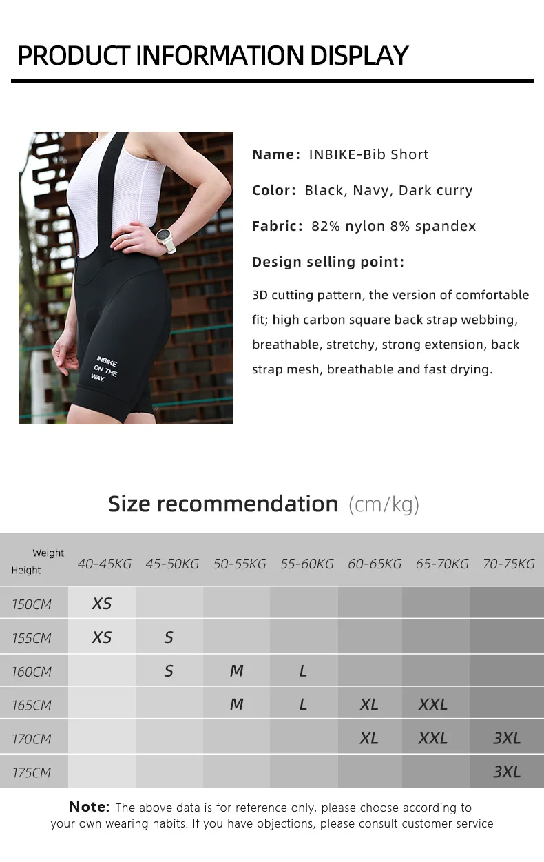 INBIKE Damen Radsport-Trägerhose, Outdoor, Rennrad, Radfahren, Trägerhose mit gepolsterter Radhose, Fahrradbekleidung, schnell trocknend – Detail 8
