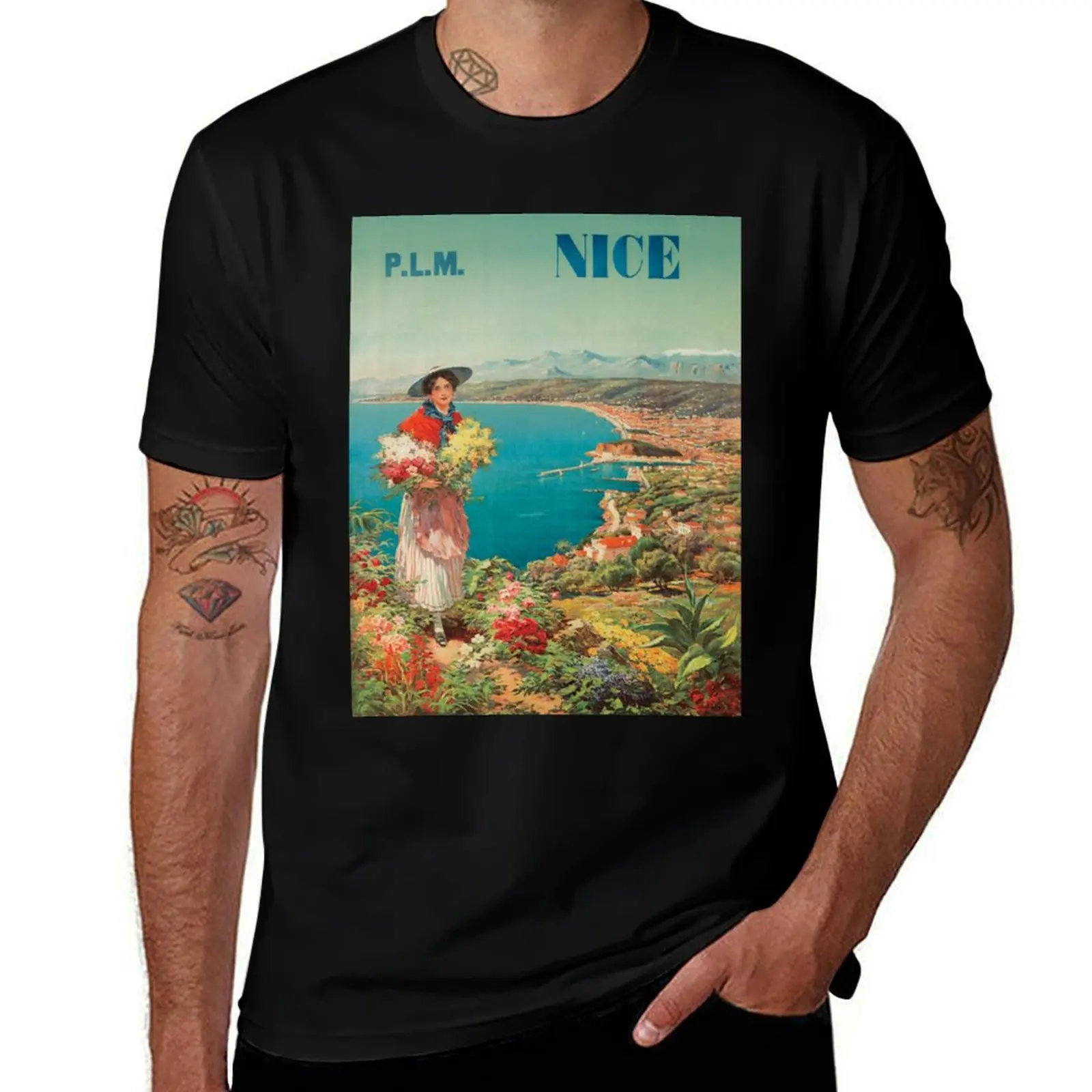 

Nice France Vintage Travel Poster T-Shirt for a boy custom t shirt tees customizeds mens t shirts top quality