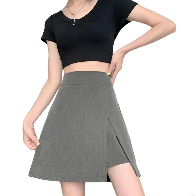 N5KB Mujeres A-LINA DIVELA DEL FALDIA DEL ASIMMO ASIMMÉTRICO MINI TRAZ