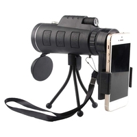 40X60 Telescope High Definition Monocular Telescope Mobile Phone Camera Telescope With Compass Phone Clip Tripod Holder