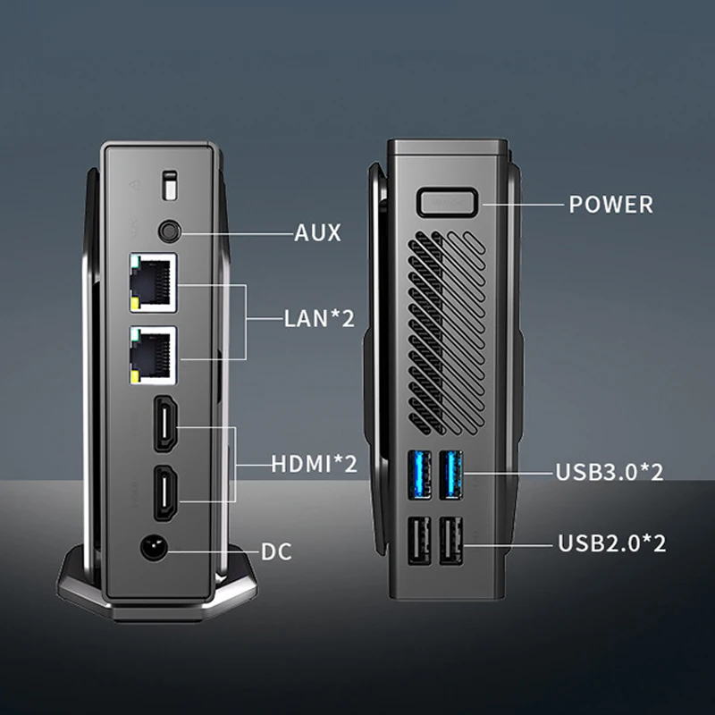 Mini PC with Smart Temperature Display N100 8/16GB RAM HDMI/Type-C Ports 128GB/256GB/512GB/1TB Available
