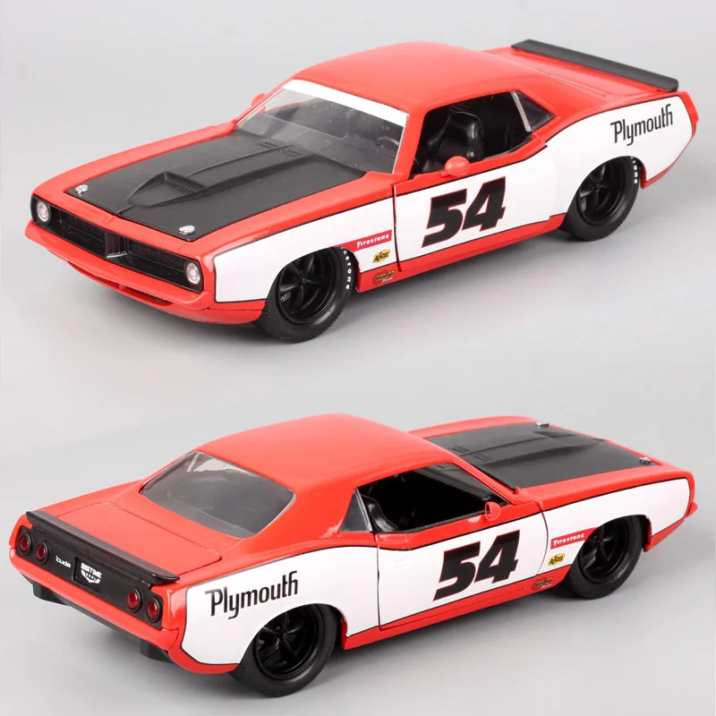 Car Only! 1/24 Scale Jada Bigtime 1973 Plymouth Barracuda firestone Muscle Car Diecasts & Toy Vehicles Furious Racing Cuda Model