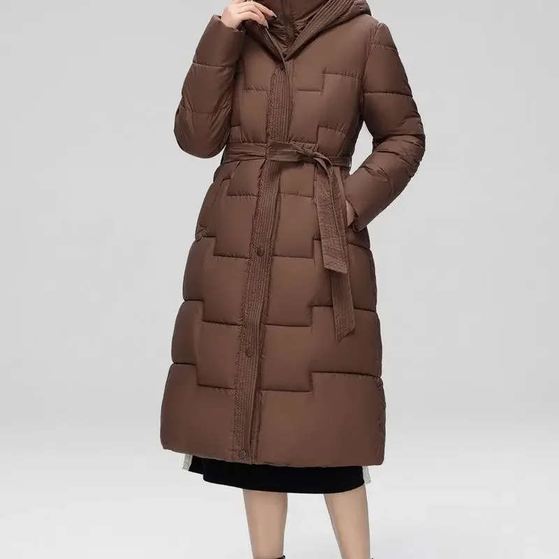 Winter New Thickened Knee-length Down Cotton Clothes, Waist and Thin Jackets, Enlarged Cold-proof Jackets To Keep Warm