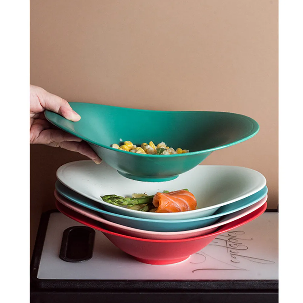 

Ceramics Bowl Pink Simple Style Creative Dessert Salad Fruit Food Serving Bowl for Home Restaurant Kitchen Matte Finish