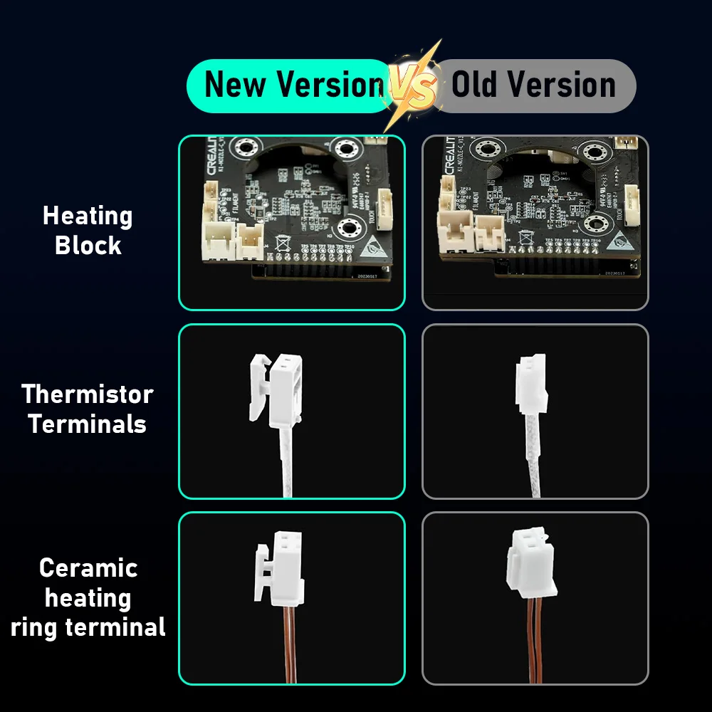 For Creality K1C k1 Max Hotend Noozle Ceramic Heating Block Kit New Version Quick-Swap Hotend Set 3D Printer Parts