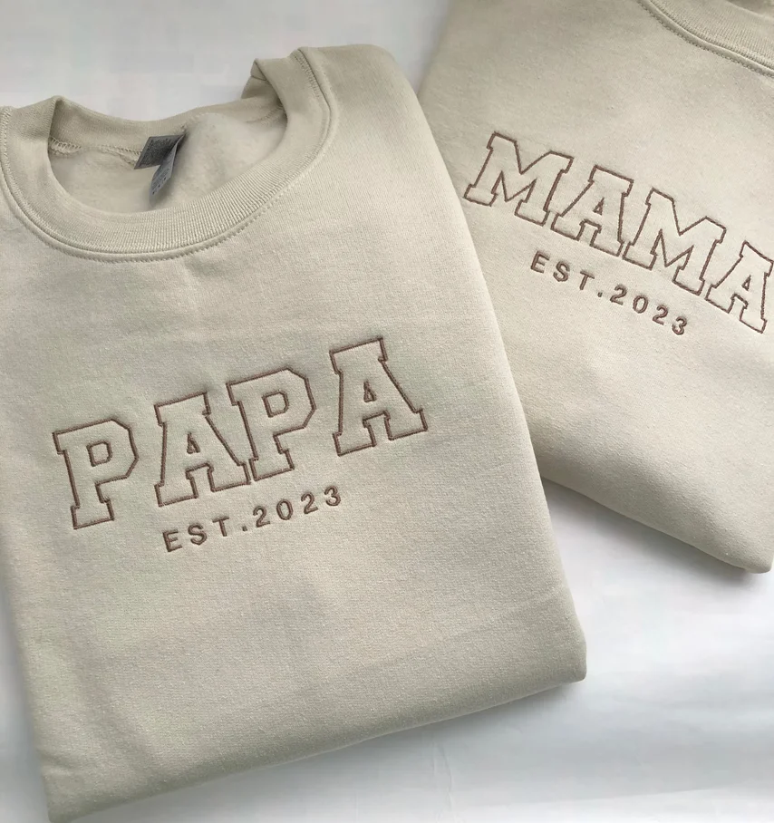 Custom PAPA Sweatshirt, Embroidered Papa Sweatshirt, Personalised Sleeve Sweatshirt, For Him, Gift For Dad, Gift For Grandad