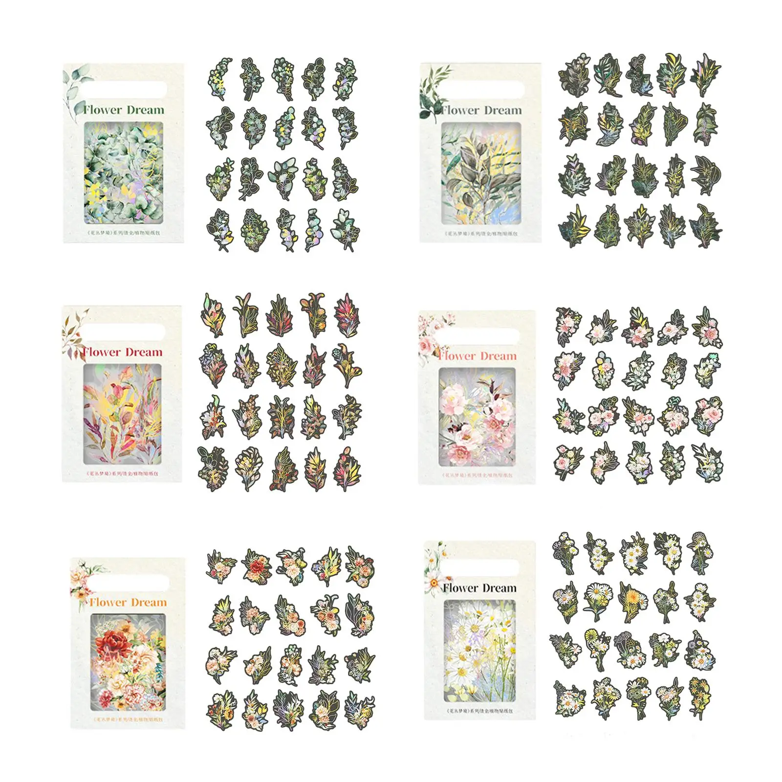 40Pcs Plant Stickers Set Scrapbooking Stickers for Planner Diary Card Making