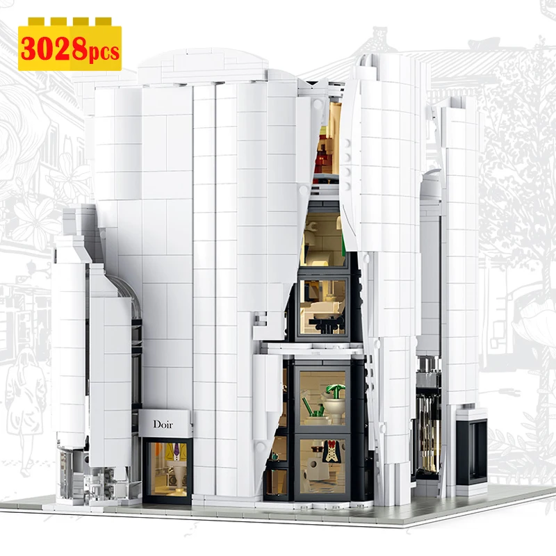 IN STOCK 3028pcs City Modern Luxury Store Street View Building Blocks Moc Idea Bricks Construction Kit for Adults Birthday Gift