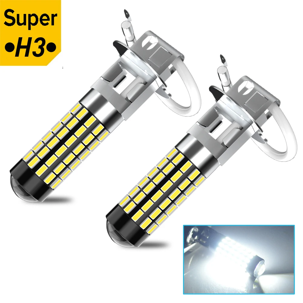

2 шт. H3 PK22s светодиодный адаптер без необходимости, противотуманные фары, супер яркие, мощные фары высокой мощности, автомобильный турбодиод, белый мото 12 В