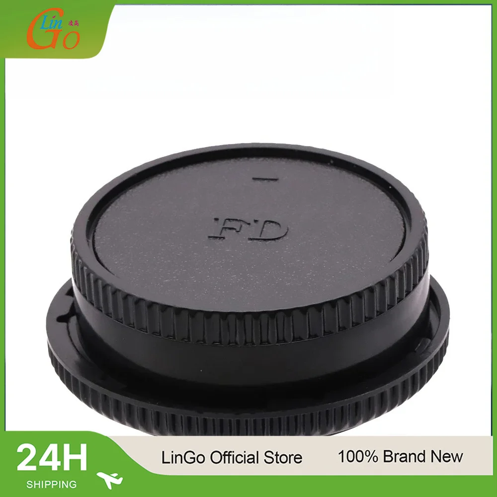 LinGo Rear Lens Body Cap Camera Cover For Canon FD Mount SLR Camera Anti-dust Mount Protection Plastic Black