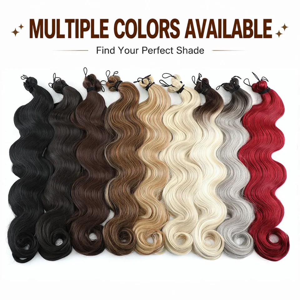 26 pulgadas Body Wave crochet hair, 3 piezas, cabello sintético para trenzas, ombre rubio balayage, extensiones de cabello natural para trenzar, 300g/lote 6
