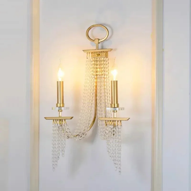 Candelabro de vela de lujo, lámpara colgante de cristal romántica para Villa, comedor, dormitorio, decoración interior, lámpara colgante artística para el salón