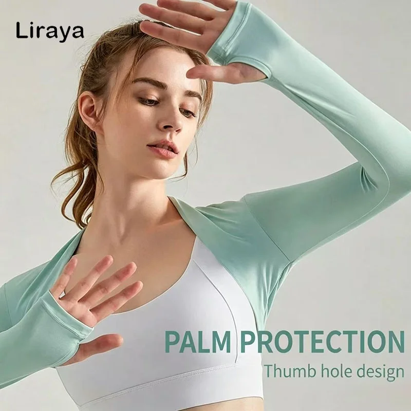 Ice Silk Shawl Arm Sleeves Women Sun Protection Shawl Cuff Gloves for Outdoor Sport Activity Golf Running  Long sleev