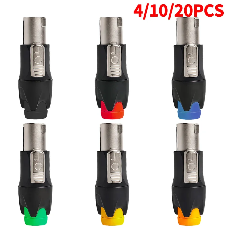 

4/10/20PCS NL4FX Compatible 4-Pin Speaker Connectors – Twist Lock Plugs for Power Amplifiers, PA Audio & Stage Equipment