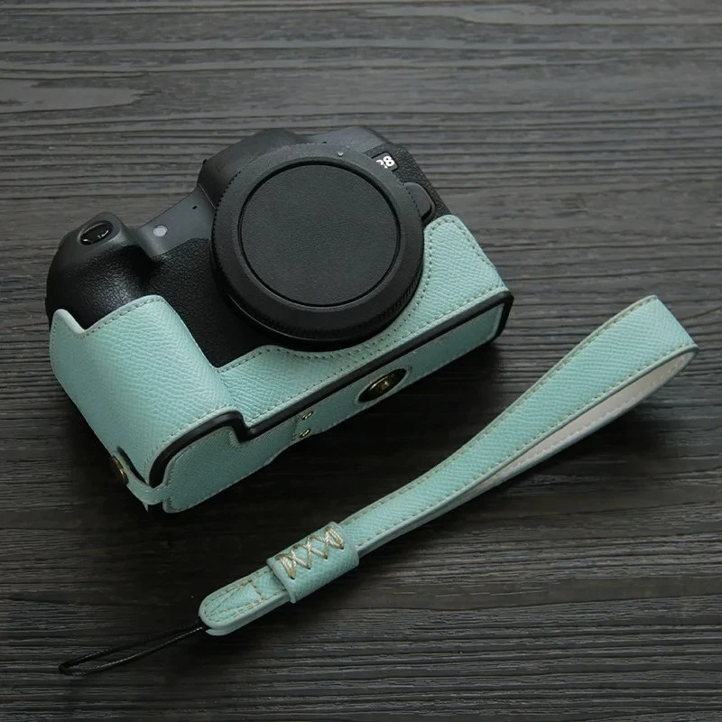 For Canon EOS R8 Anti-lost Hand Strap for EOS RP Accessories Half Bottom Case Camera PU Leather Base Mount Protective Cover - Image 4