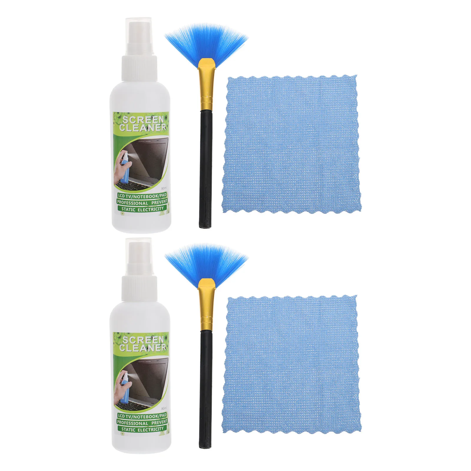 

2 Sets CD Cleaning Kit Vinyl Record Cleaner Brush Turntable Player Dust Detergent Album Care Tool Polyester Nylon ABS Aluminum