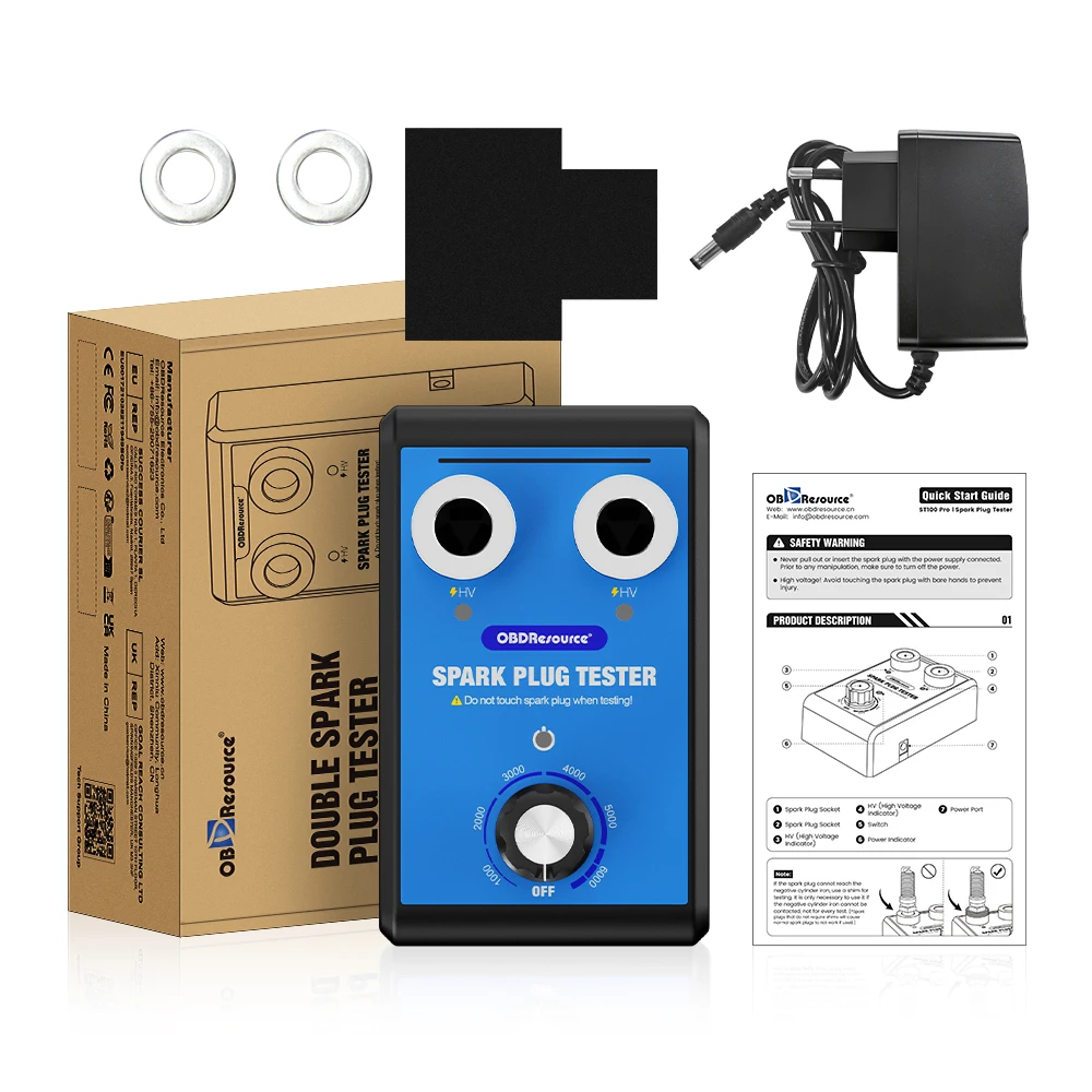 Auto Bougie Tester 110V 220V Ontstekingssysteem Tester Dubbele Gat Bougie Analyzer 0-6000rpm Automoivo detector Scanner