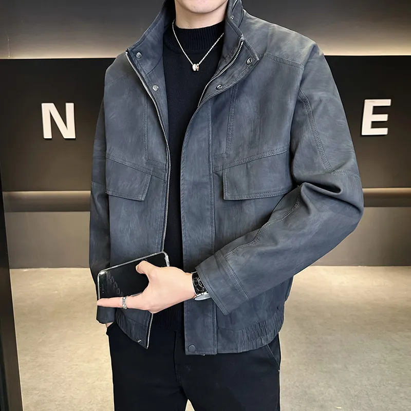 

Men's Fashionable Loose Leather Jacket Motorcycle Style Casual Outerwear Autumn 2025 New Arrival Stylish Urban Trend