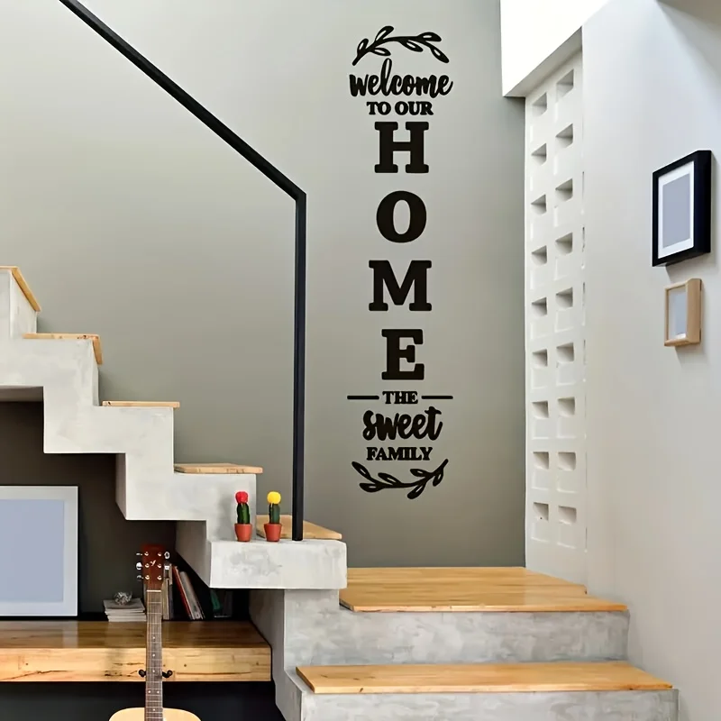 1pc family theme wall stickers, self-adhesive stickers, suitable for living room, bedroom and study.