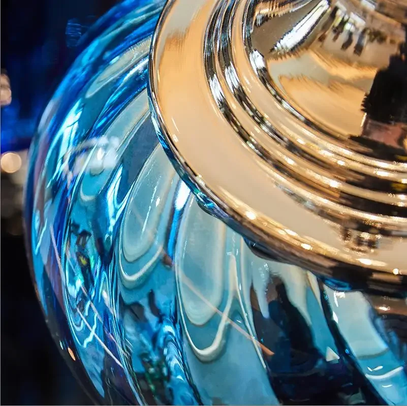 الحديثة الإبداعية التدرج الأزرق الزجاج زهرية تأثيث الديكور المنزل الفن تخزين زهرة زهرية سطح المكتب وهمية زهور التماثيل