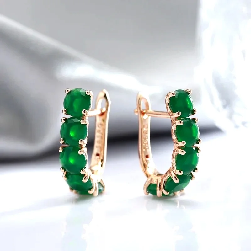 Anillo de Oro de 14K para Mujer con Esmeralda Natural y Diamantes, Joyería, Anillos de Bisutería, Anillos para Mujer, Pendientes con Piedras Preciosas, Caja