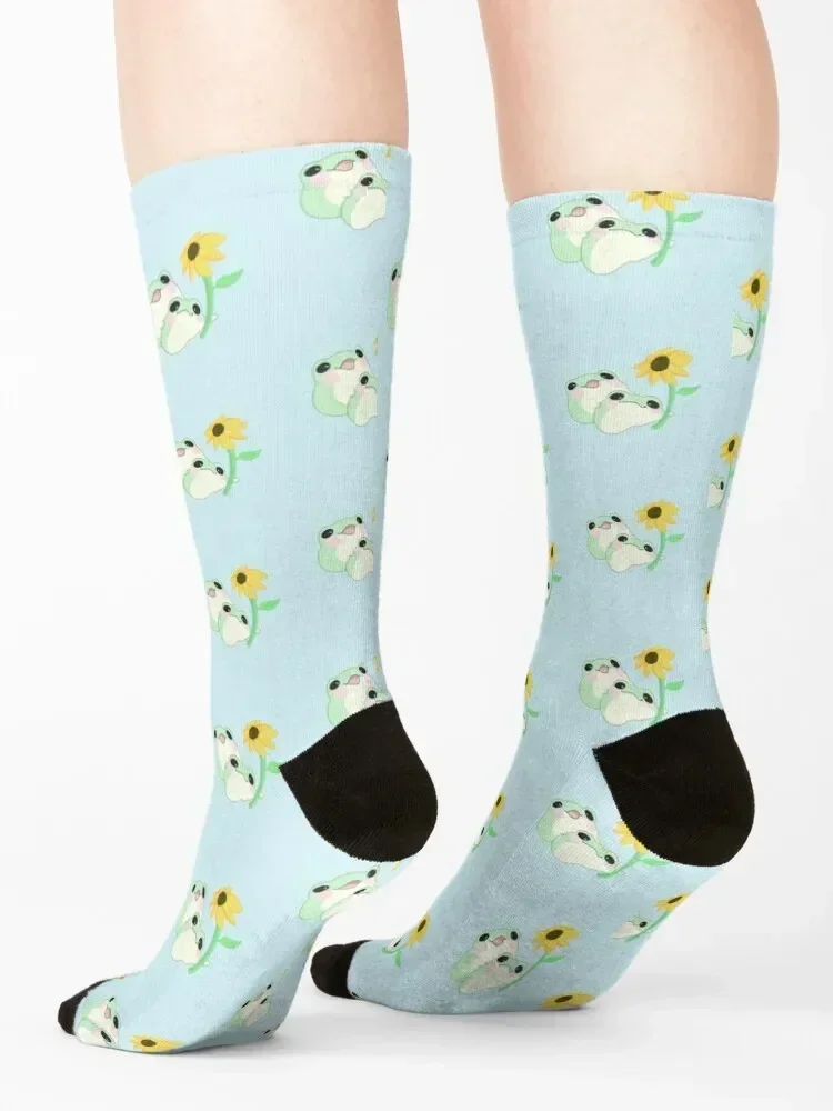 Flower Frogs @artbyrhin Socks funny sock with print Wholesale Soccer Socks Men's Women's