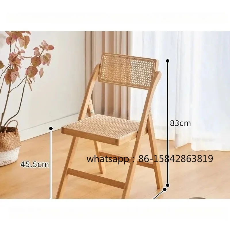 Stackable Dining Chairs Wood Folding Dining Room Chair Woven Seat Kitchen Balcony Furniture Sillas Para Comedor Patio Chair
