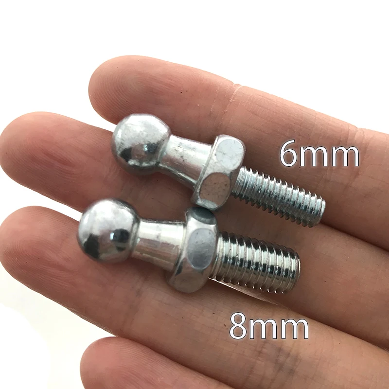 2pcs M6&M8 Ball Wheel Threaded Stud Bolts Welding 10mm Articulated Anchor Bolts Fasterners Nuts & Bolts Boot Bonnet Lift Support