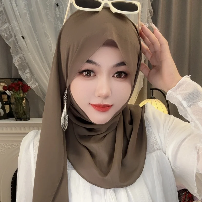 Dubai Moslem Women Triangle Hijab Headband (inner+shayla+ earring) view 2