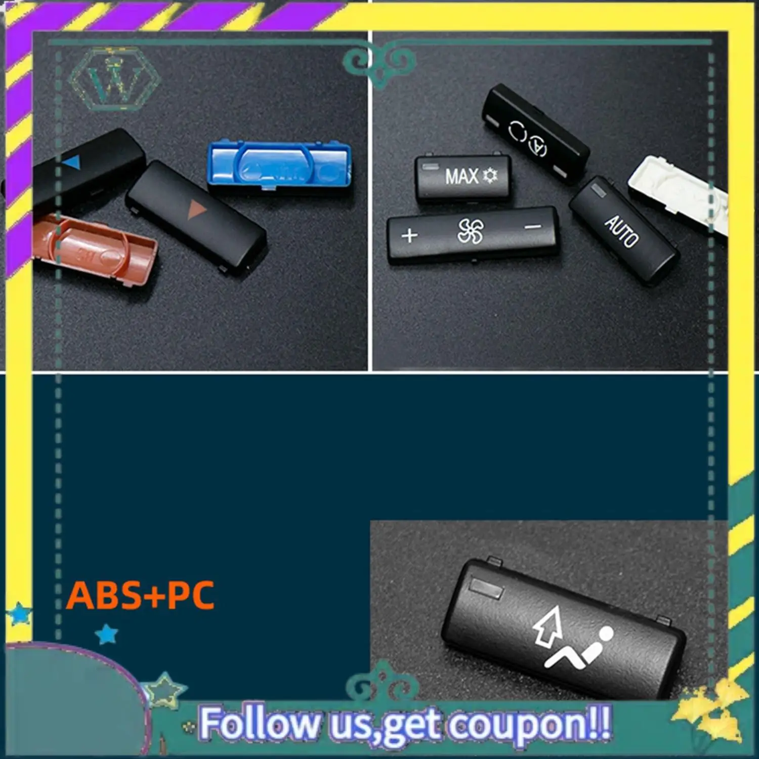 

Upgraded 14 Button Key Cap Car Air Conditioner A / C Control Panel Switch Button Key Cover With Car Vehicle Fuel Tank Cap Line