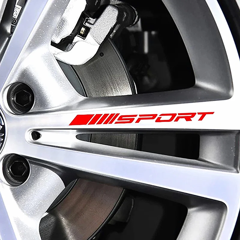 4/8Pcs Sport Car Wheel Hub Stickers DIY Racing Stripes Decals Universal for SUV Truck Auto Exterior Decor Accessories