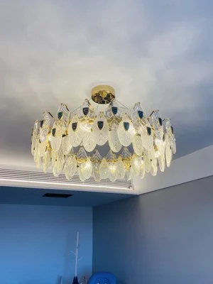 LED Postmodern Colorized Peacock Gold Designer