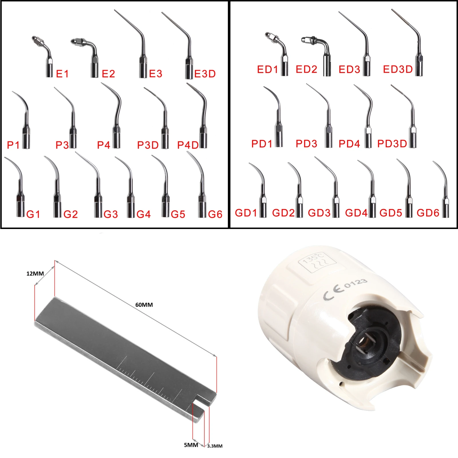 SKYSEA Dental Endo Wrench Woodpecker EMS&DTE / zestaw końcówek do skalerów ultradźwiękowych / uchwyt na pilniki Endochuck klucz dynamometryczny klucz
