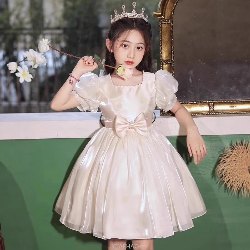 

Party Dress 2025 Sweet Flower Girl Wedding Dress Puffy Princess Gown Kids Birthday Outfit Elegant Tutu Skirt Formal Pageant Wear