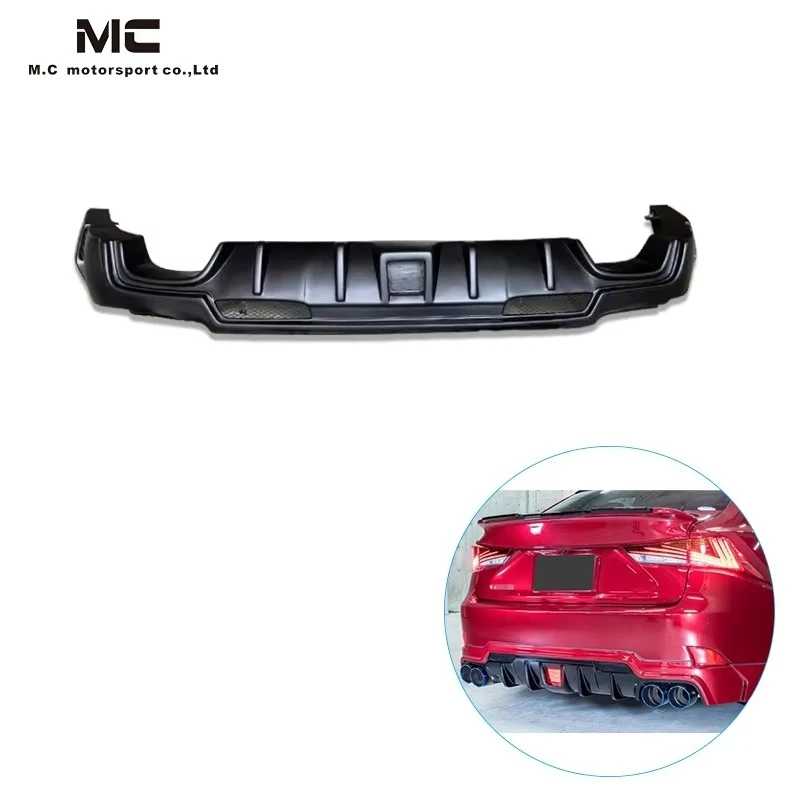 RW Style Fiberglass Rear Lip Bumper Diffuser Spoiler Rear Diffuser for Lexus IS300 2015-2017