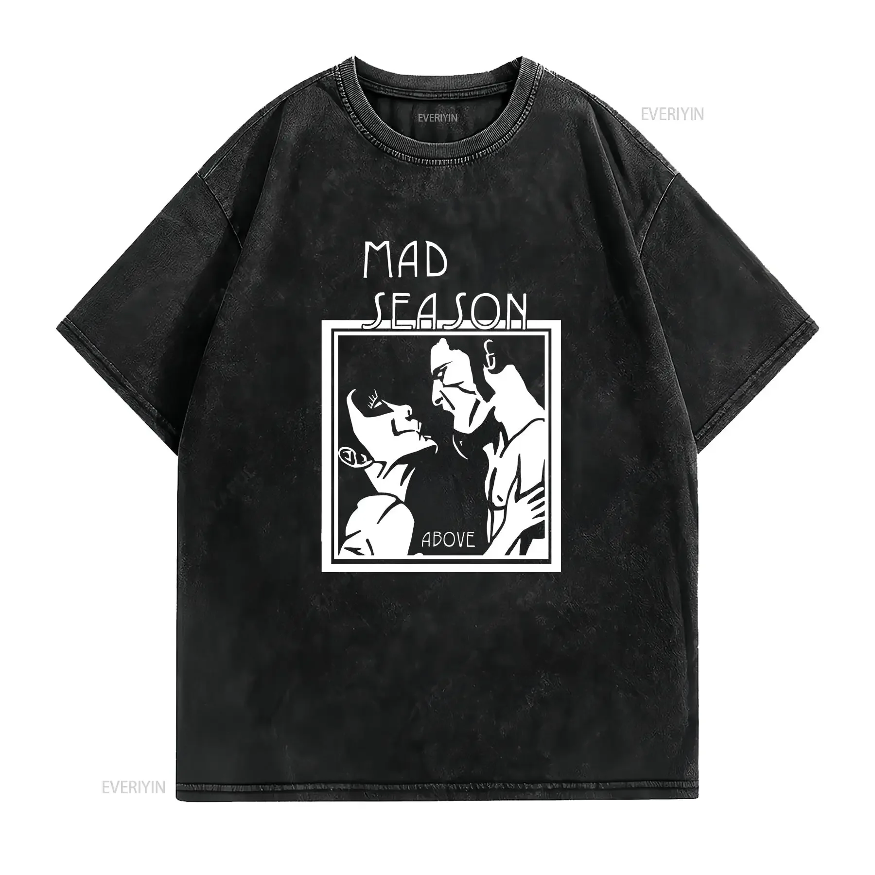 Vintage Mad Season Above Album Layne Staley Alice in Chains Black T shirt S 5XL Washed Versatile Top For Everyday Wear vintage